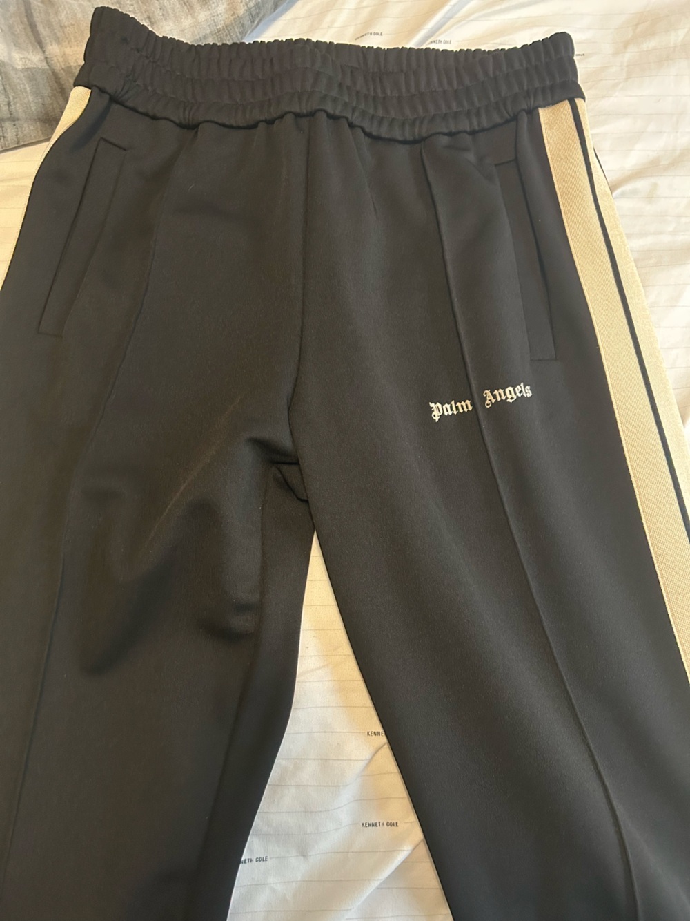 Palm Angels Black Elastic Waist Shorts with Logo Tag